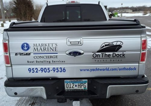 Tailgate Graphics and Banner Seen at Minneapolis Boat Show