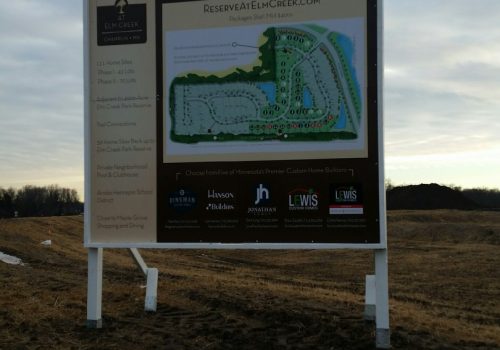 8×8 Development sign at Reserve at Elm Creek