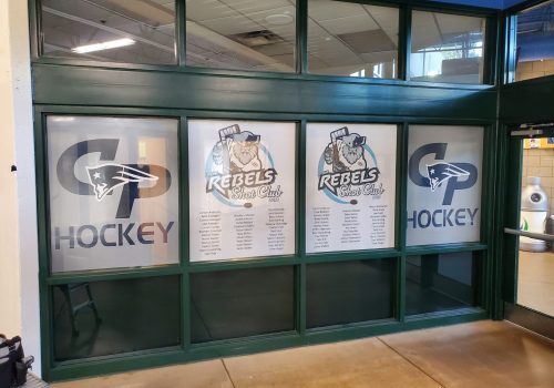 Perforated Window Graphics; Champlin Park Youth Hockey