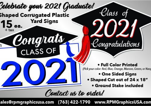 Shaped Corrugated Plastic Graduate Signs