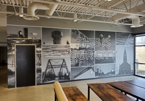 Interior wall graphics with impact