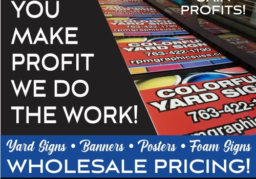 We print wholesale! Make profit off of our products!